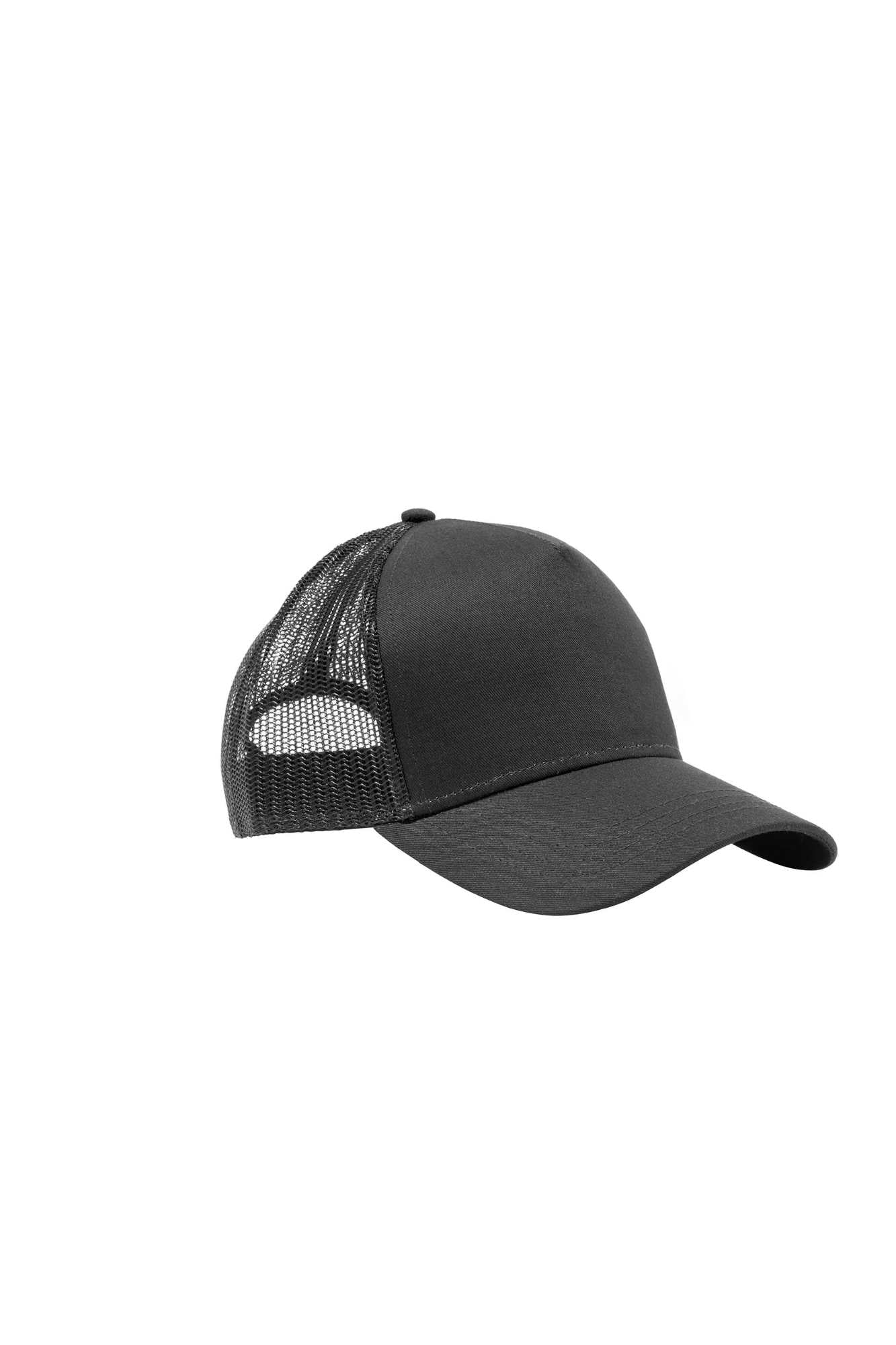 Caps at wholesale prices with mesh peaks and visible stitching.