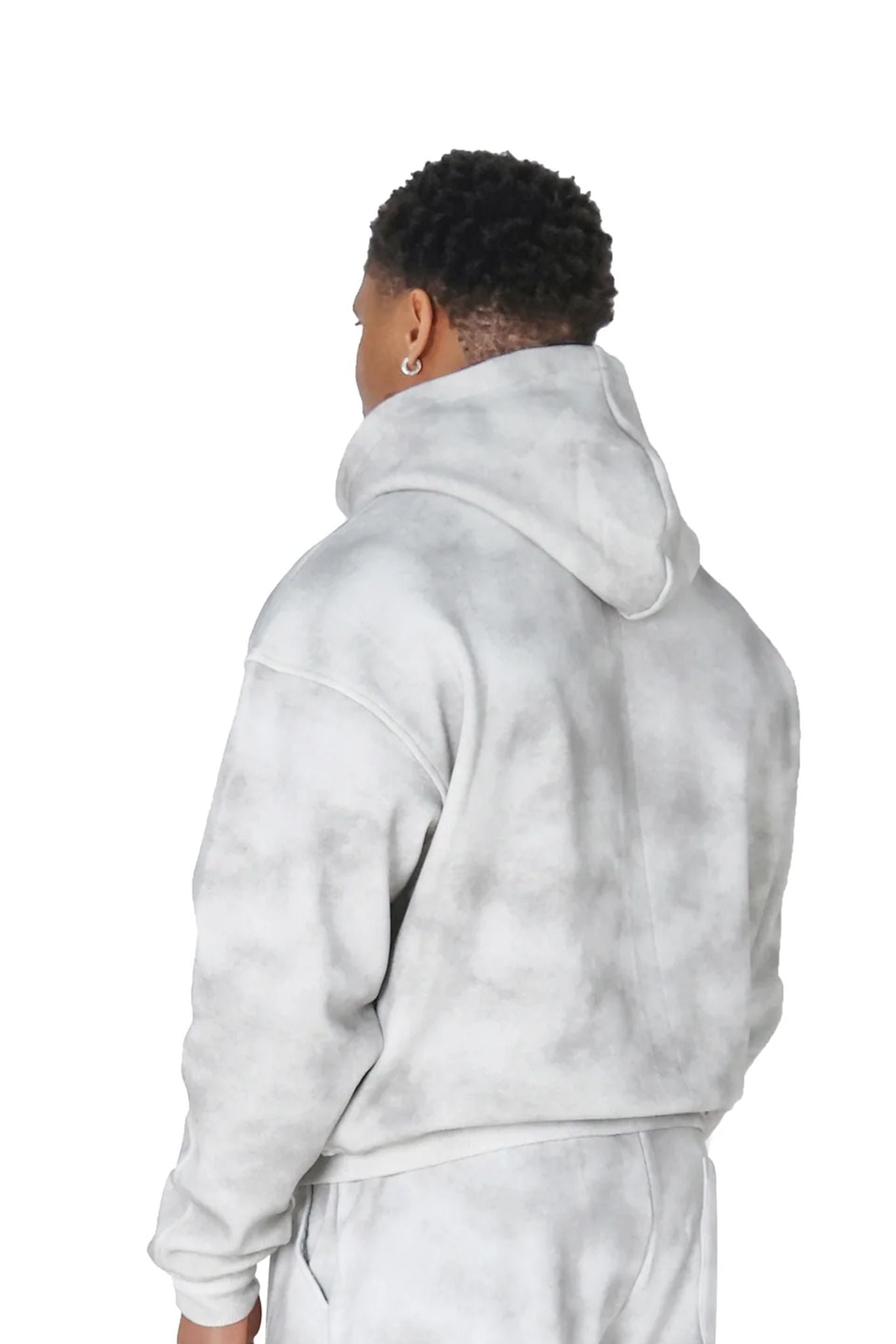 Grey Sunfade Cloud Hoodies back