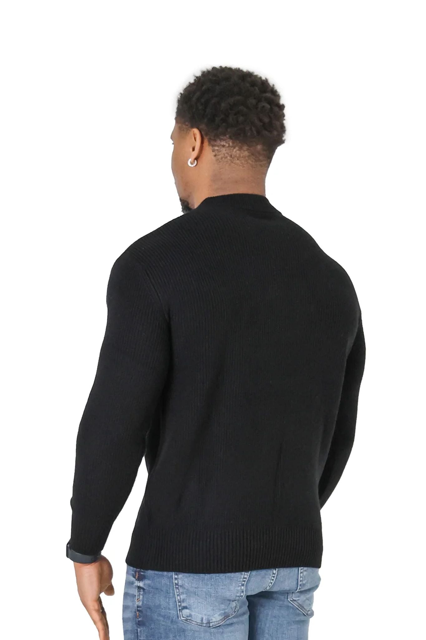 Luxury Silk Wool Knit Jumpers black back