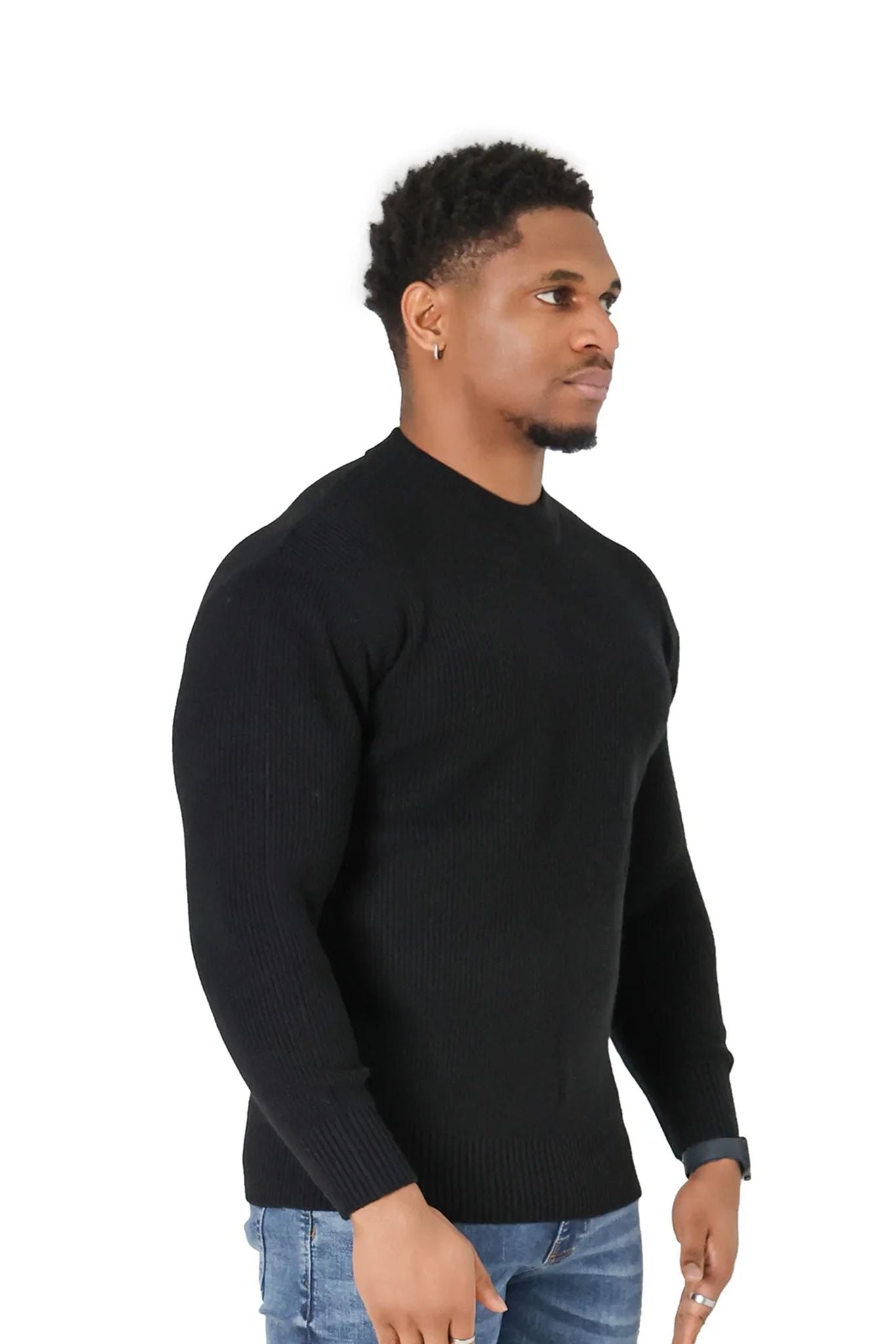 Luxury Silk Wool Knit Jumpers black front