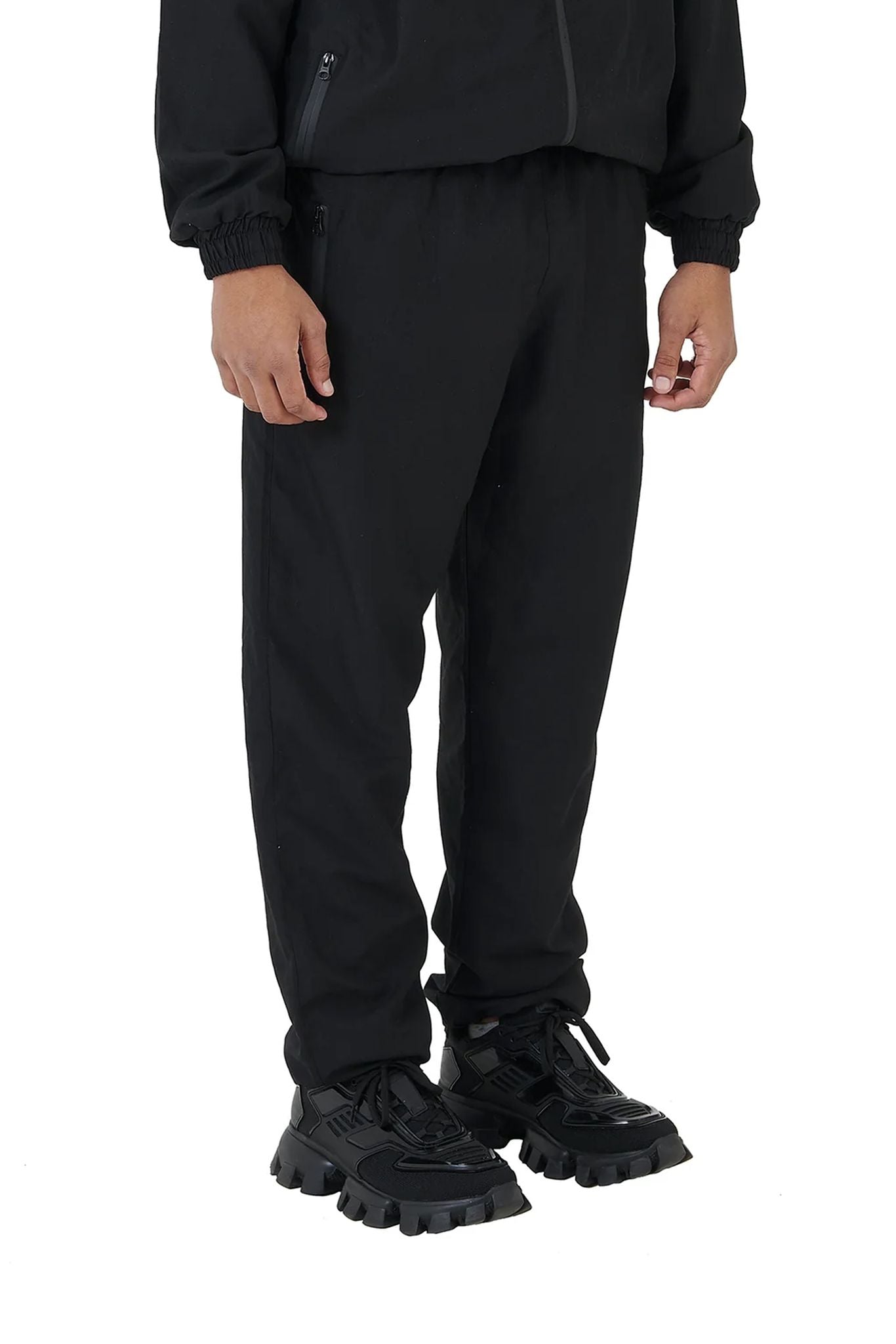 Oversized Nylon Joggers black front