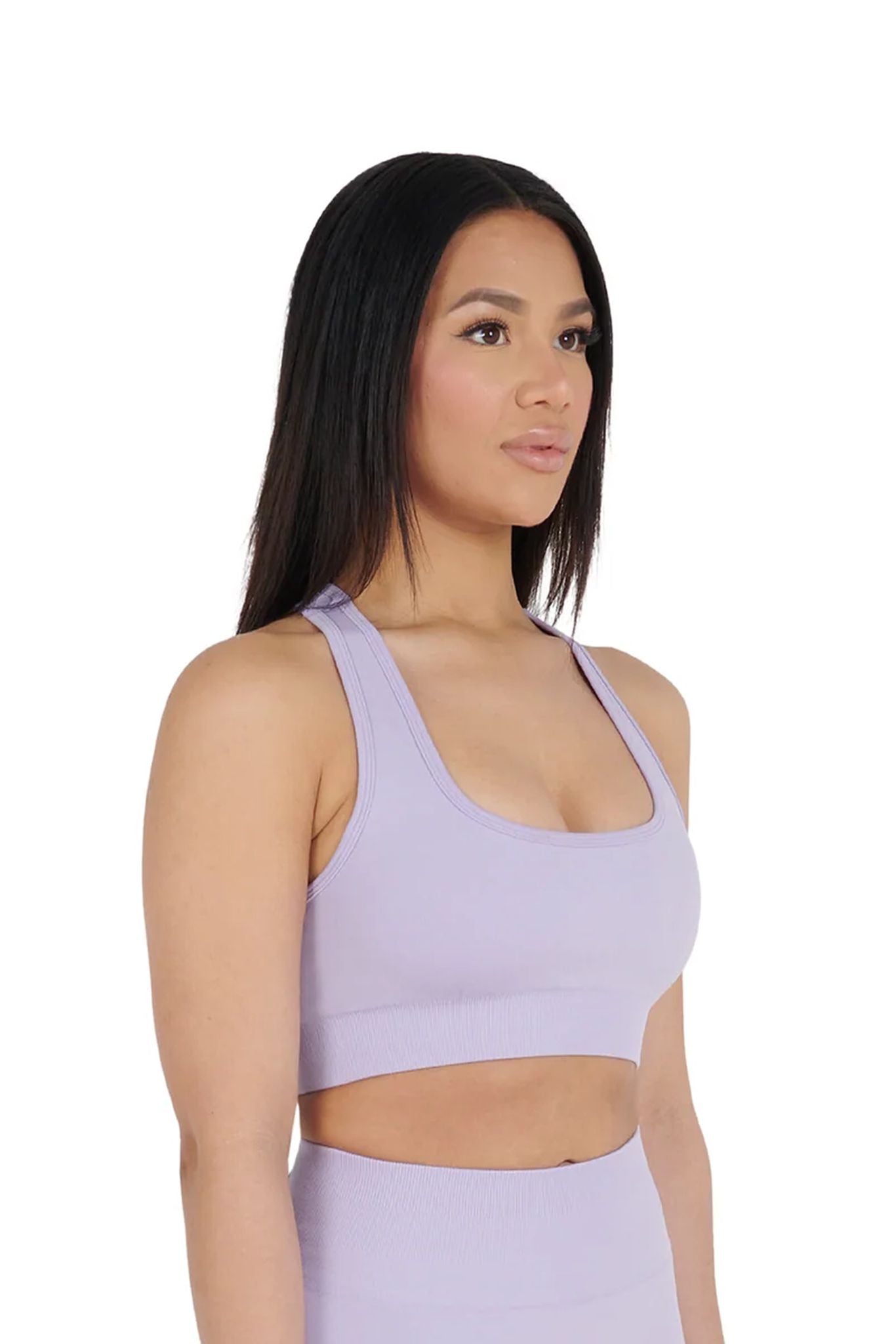 Premium Yoga Thick Strap Bralet lilac front