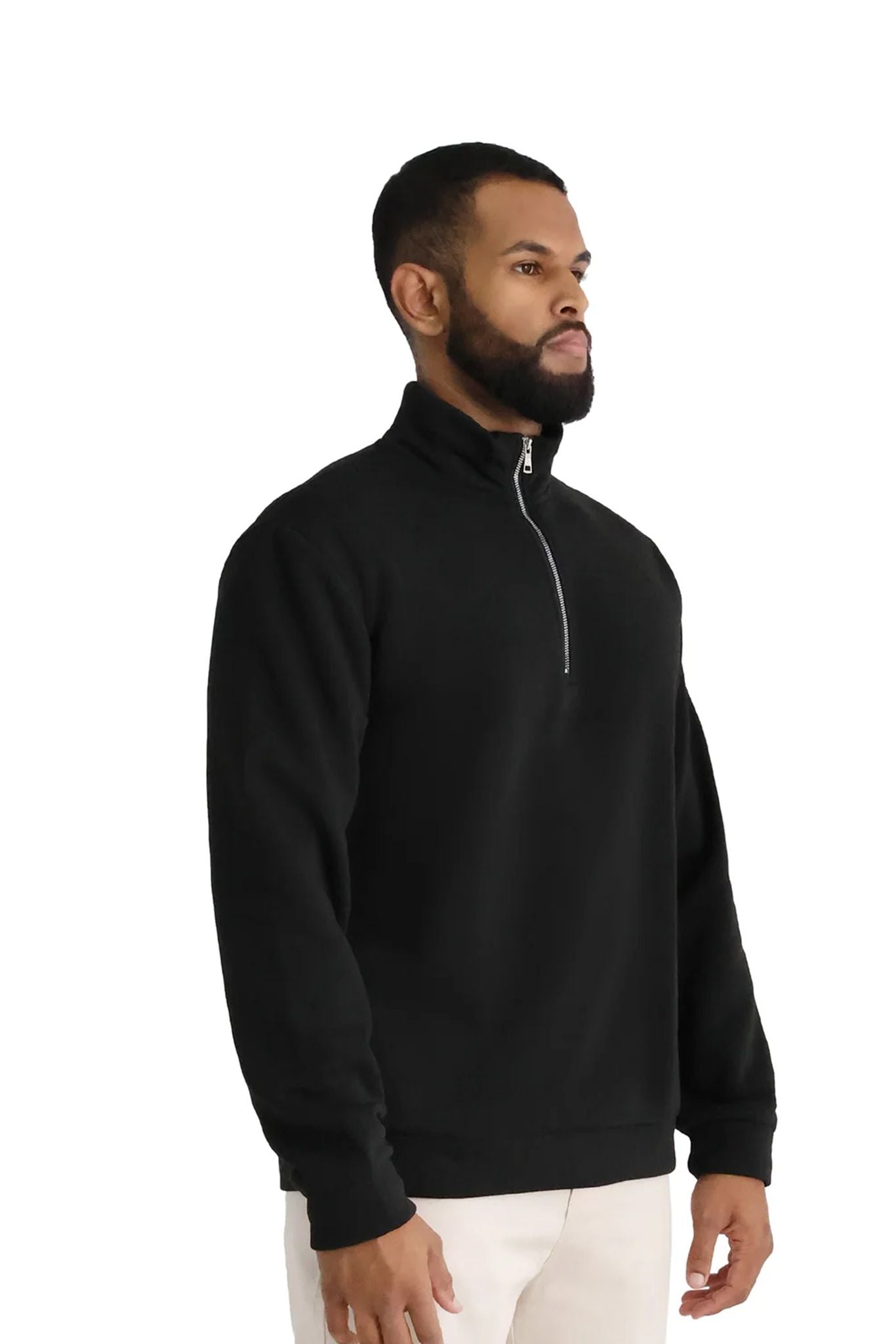 Quarter Zip Jumper 330GSM black front