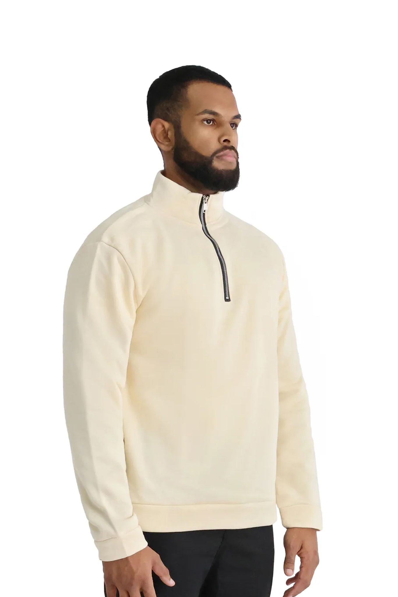 Quarter Zip Jumper 330GSM cream front