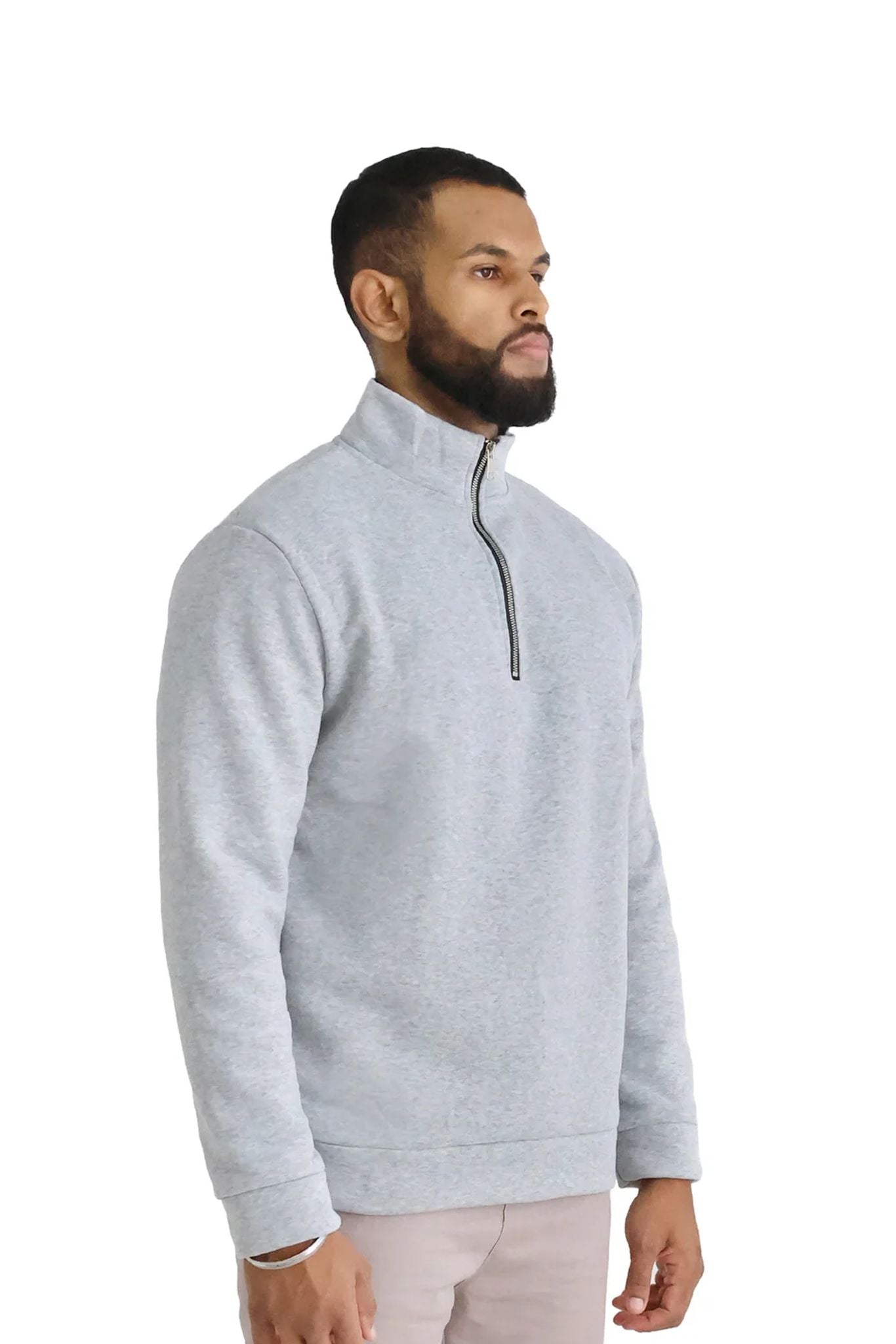 Quarter Zip Jumper 330GSM grey front