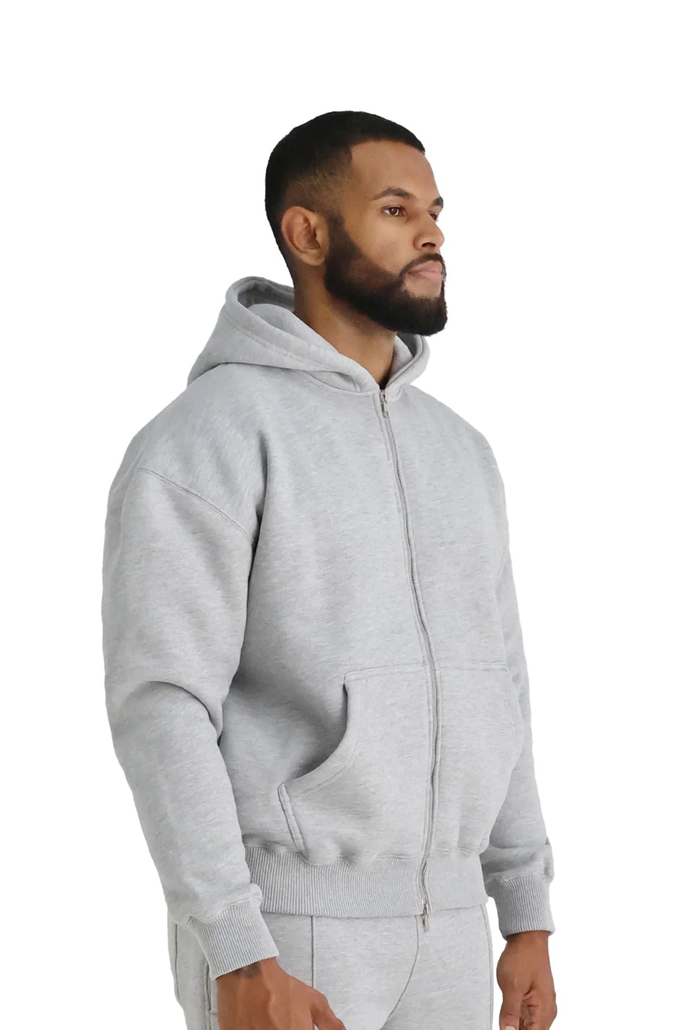 Ultra Luxury Zip Hoods 550GSM grey front