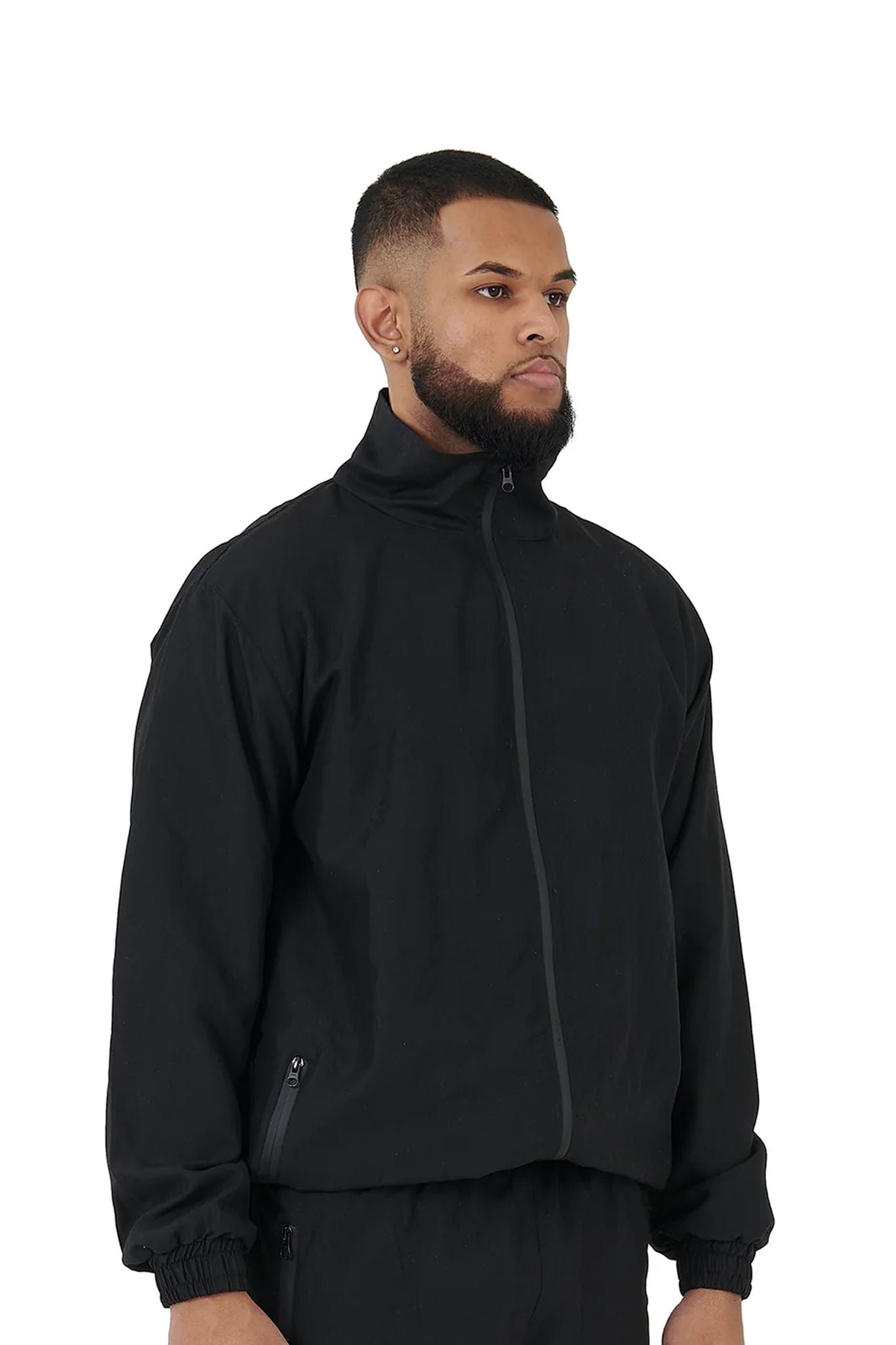 oversized nylon jacket black front